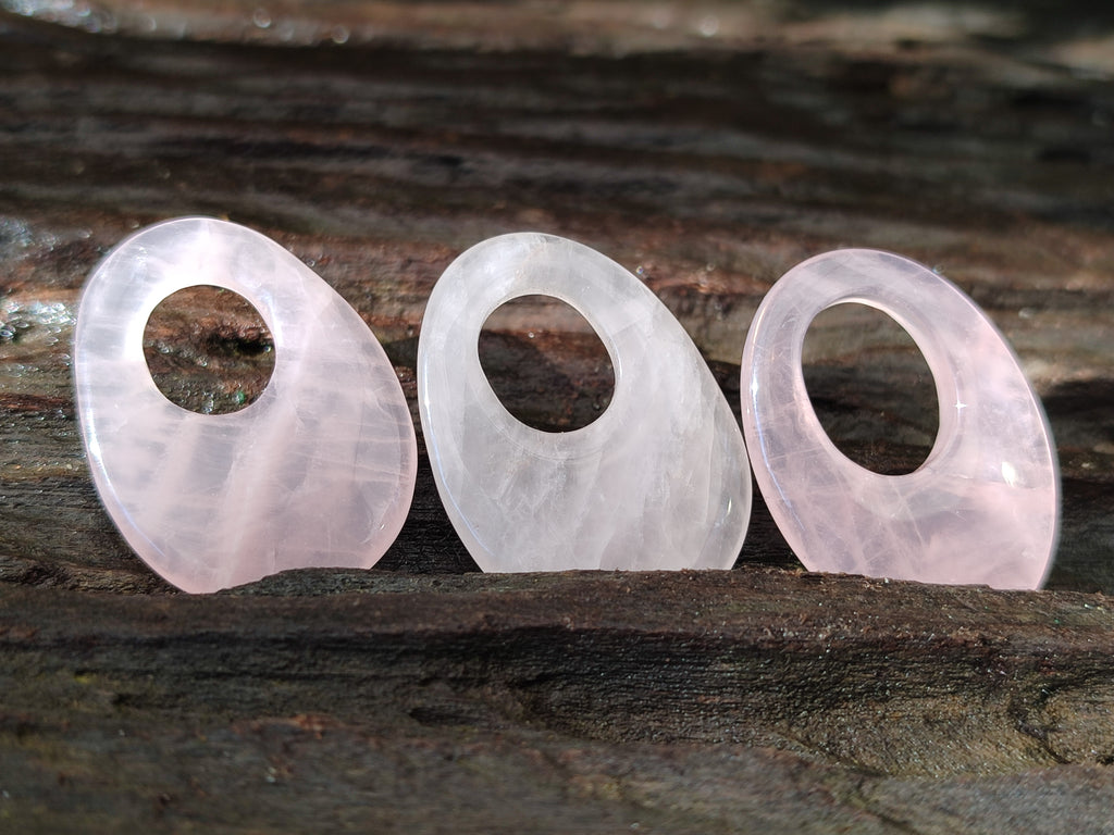 Hand Made Rose Quartz Pendants - sold per item - From Madagascar - Toprock Gemstones and Minerals 