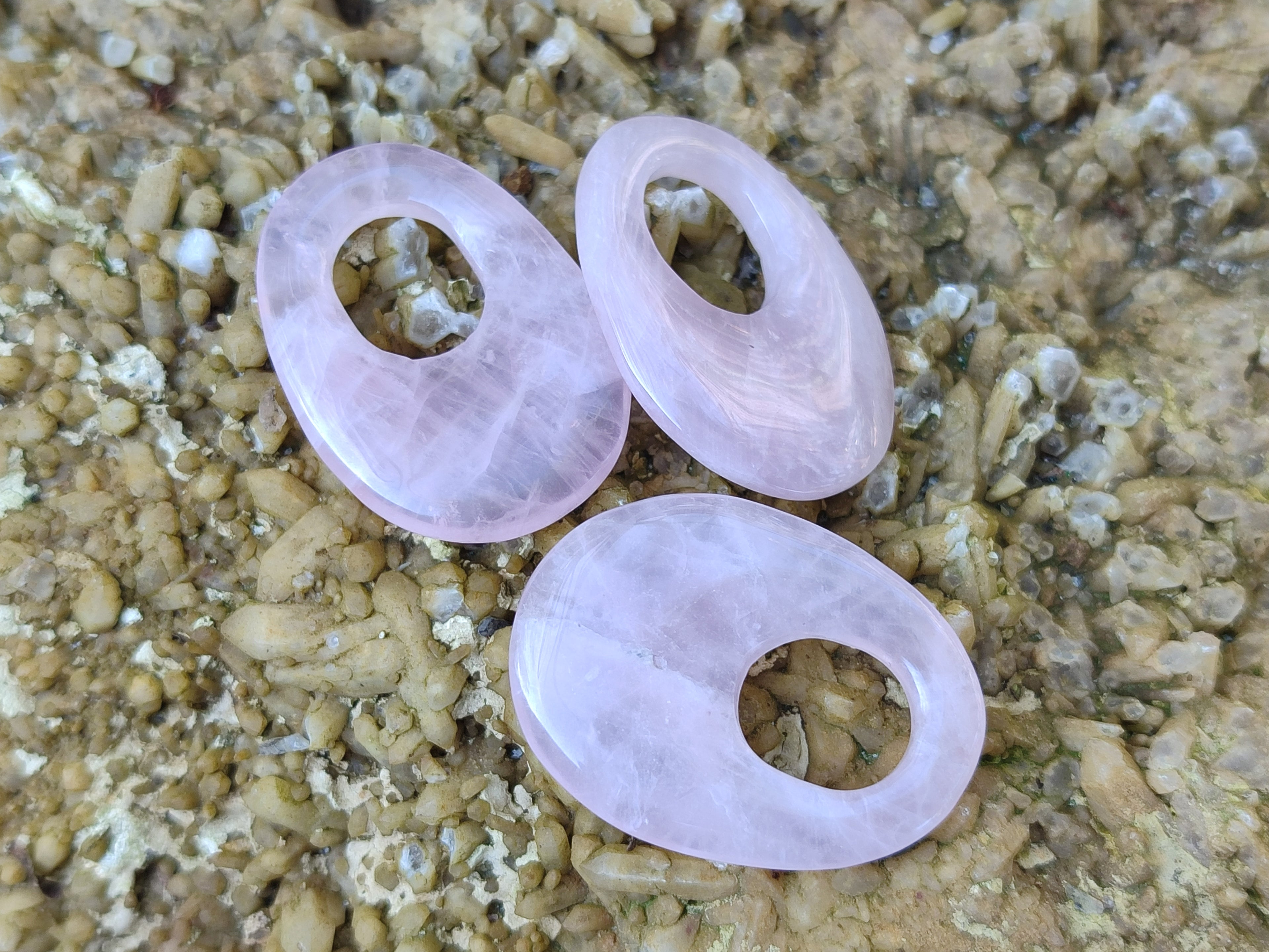 Hand Made Rose Quartz Pendants - sold per item - From Madagascar - Toprock Gemstones and Minerals 