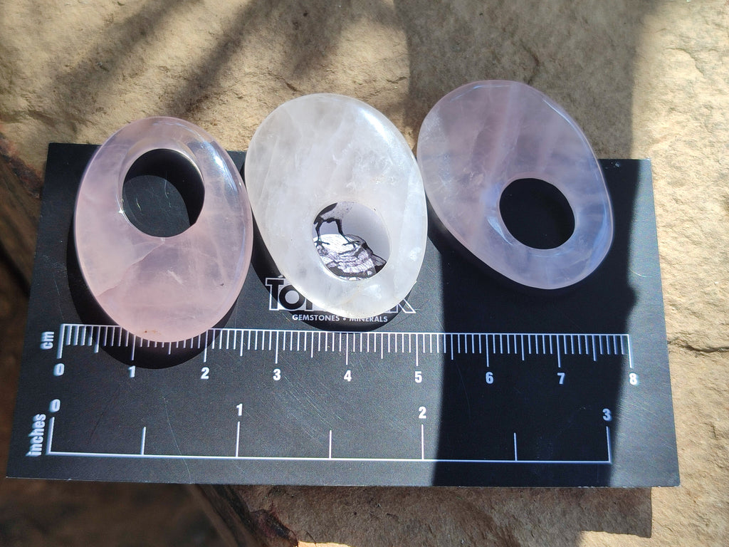 Hand Made Rose Quartz Pendants - sold per item - From Madagascar - Toprock Gemstones and Minerals 