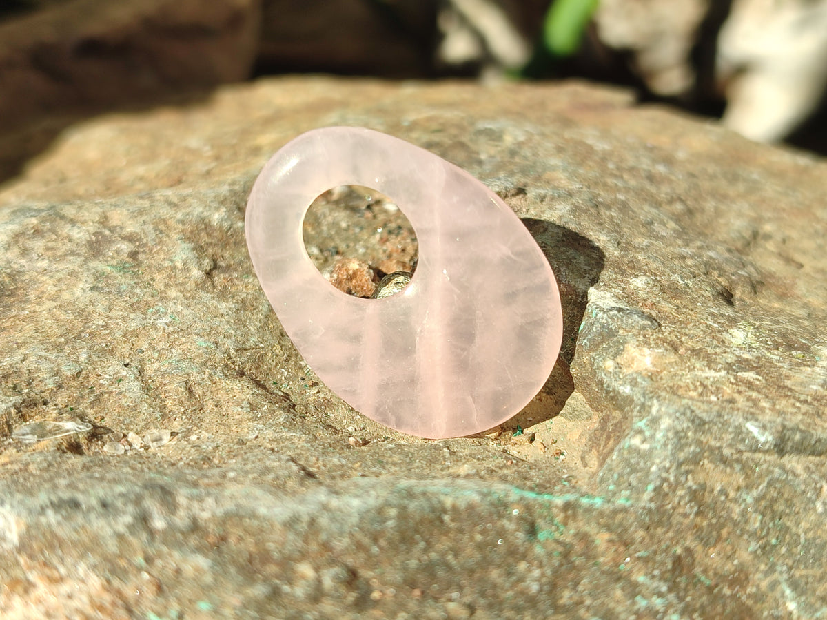 Hand Made Rose Quartz Pendants - sold per item - From Madagascar - Toprock Gemstones and Minerals 