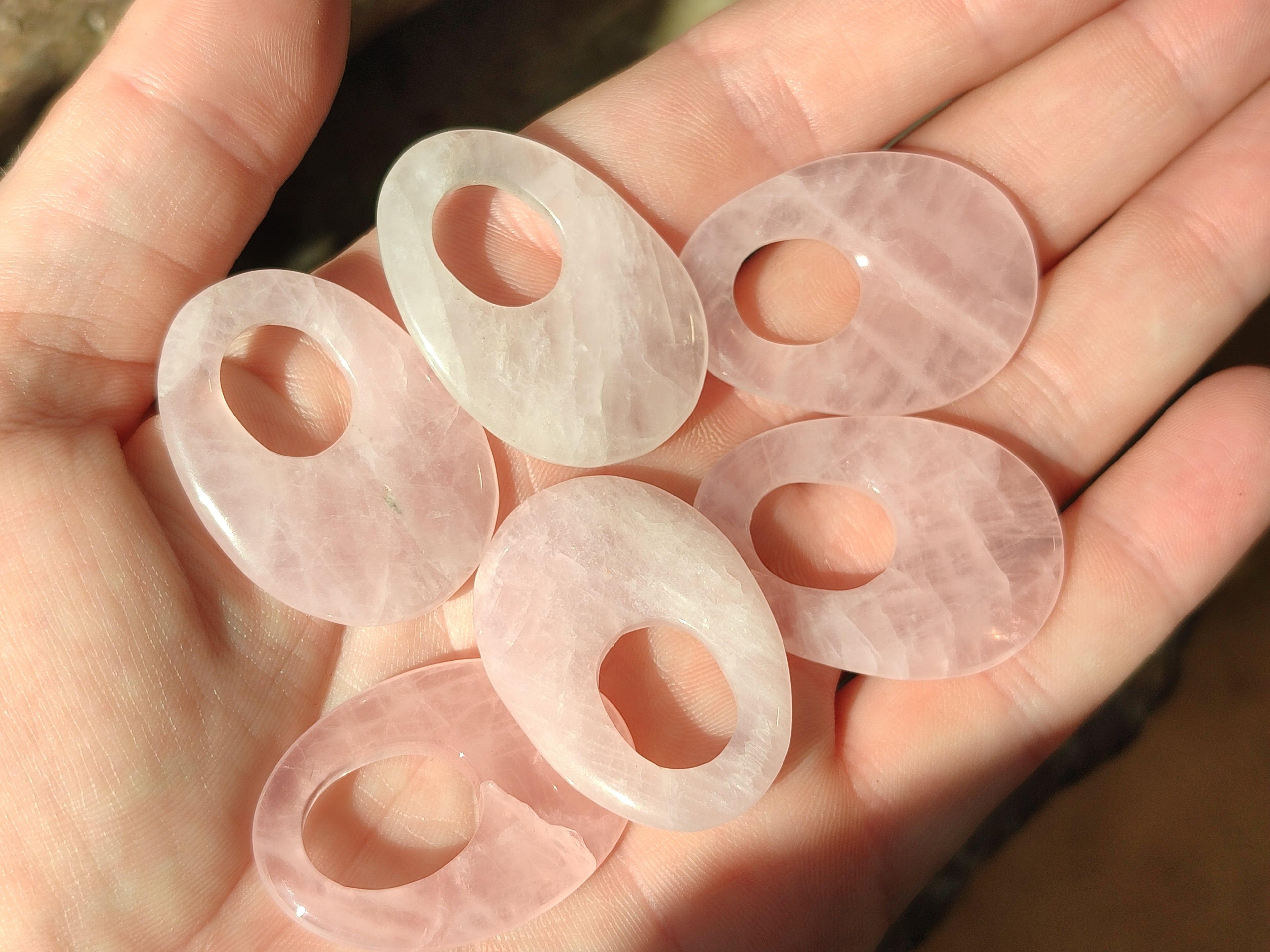 Hand Made Rose Quartz Pendants - sold per item - From Madagascar - Toprock Gemstones and Minerals 