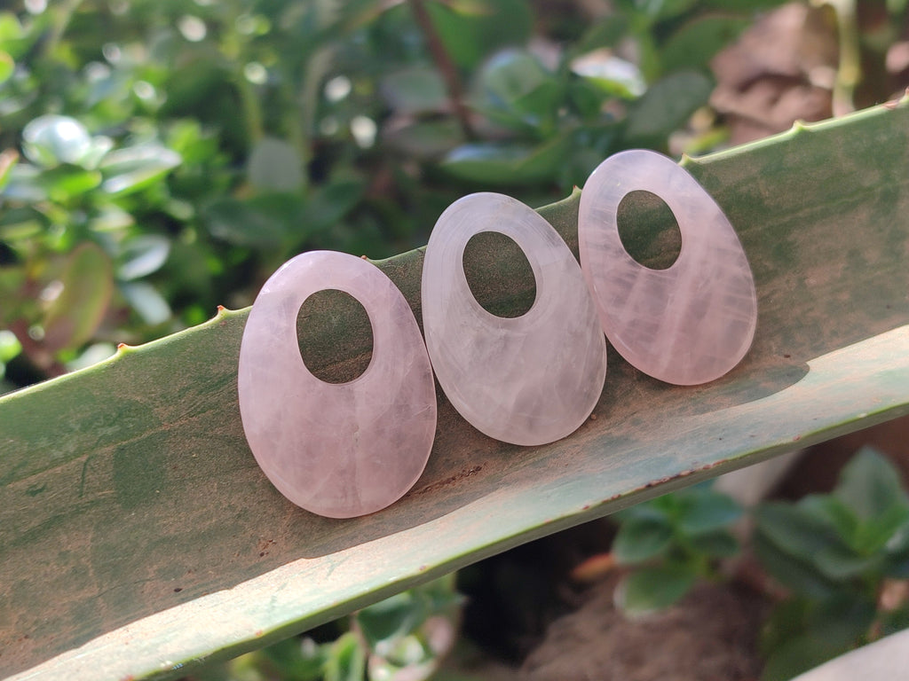 Hand Made Rose Quartz Pendants - sold per item - From Madagascar - Toprock Gemstones and Minerals 