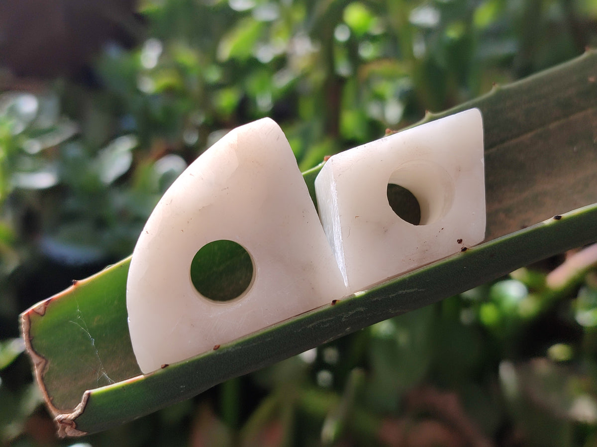 Hand Made White Marble Cigarette Snuffer - sold per item - From Namibia - Toprock Gemstones and Minerals 