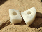 Hand Made White Marble Cigarette Snuffer - sold per item - From Namibia - Toprock Gemstones and Minerals 