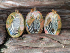 Polished Unakite Pendant with Hand Painted Zebra - Sold Per Item - From South Africa - Toprock Gemstones and Minerals 