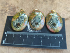 Polished Unakite Pendant with Hand Painted Zebra - Sold Per Item - From South Africa - Toprock Gemstones and Minerals 