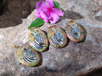 Polished Unakite Pendant with Hand Painted Zebra - Sold Per Item - From South Africa - Toprock Gemstones and Minerals 