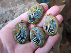 Polished Unakite Pendant with Hand Painted Zebra - Sold Per Item - From South Africa - Toprock Gemstones and Minerals 