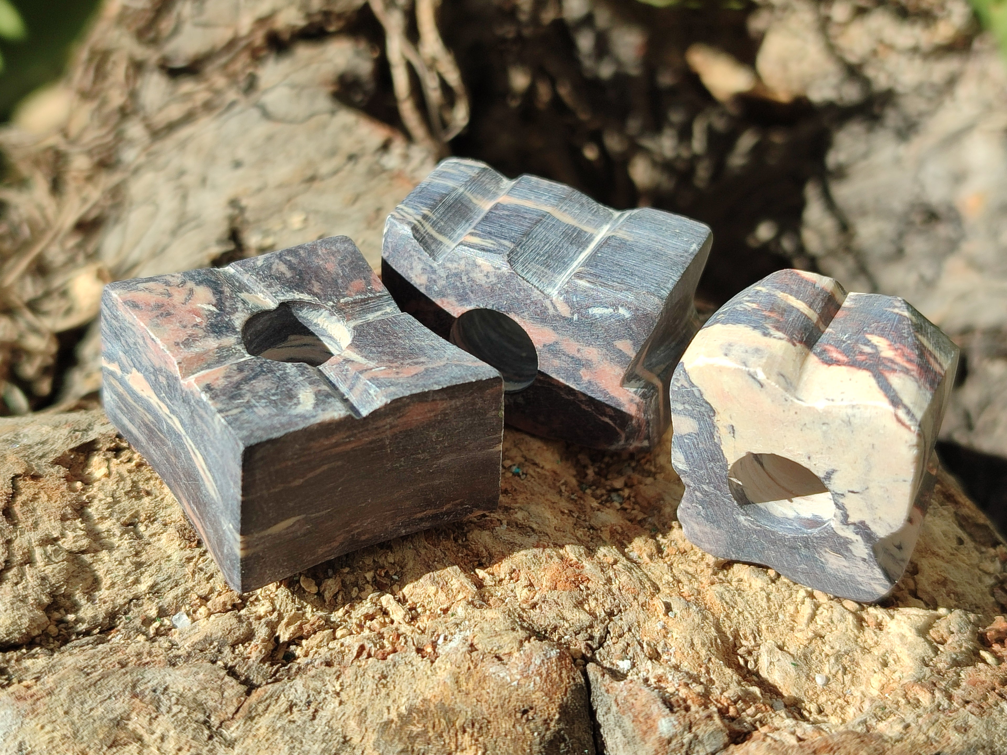 Hand Made Pyrophyllite Cigarette Snuffer - sold per item - From Namibia - Toprock Gemstones and Minerals 