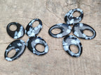Polished Snowflake Obsidian Oval Pendants - Sold Per Item - From Mexico - Toprock Gemstones and Minerals 