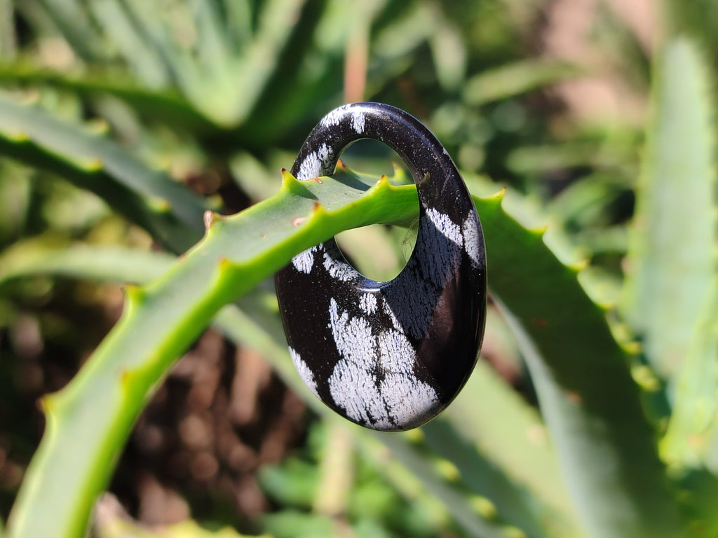 Polished Snowflake Obsidian Oval Pendants - Sold Per Item - From Mexico - Toprock Gemstones and Minerals 