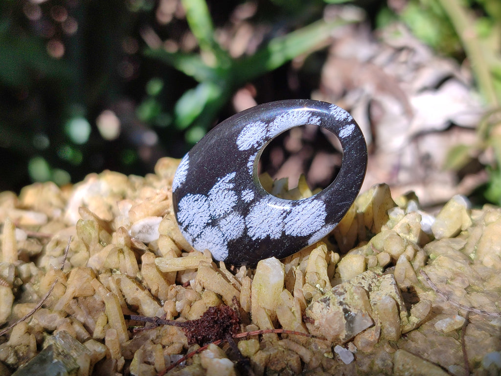 Polished Snowflake Obsidian Oval Pendants - Sold Per Item - From Mexico - Toprock Gemstones and Minerals 