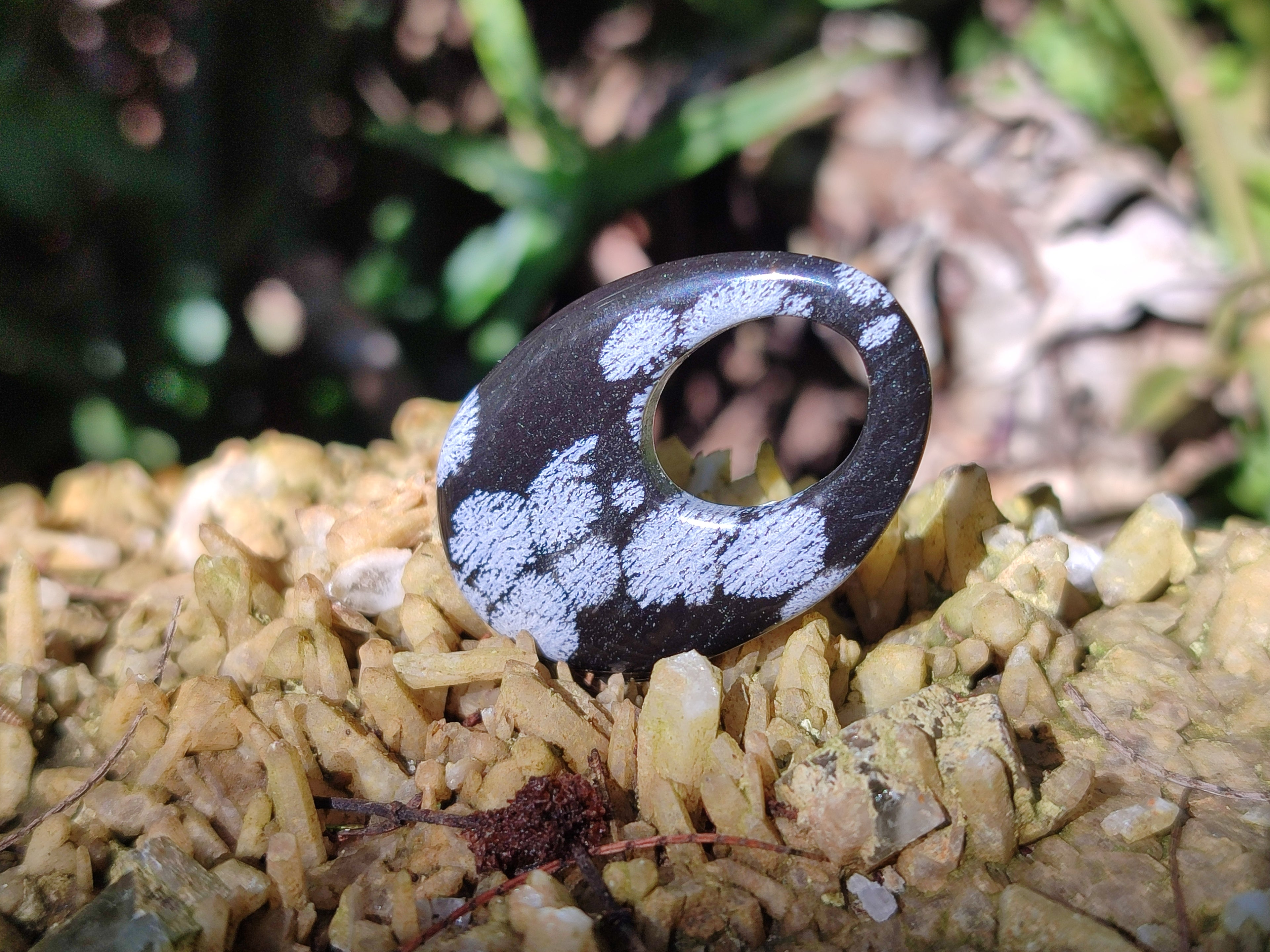 Polished Snowflake Obsidian Oval Pendants - Sold Per Item - From Mexico - Toprock Gemstones and Minerals 