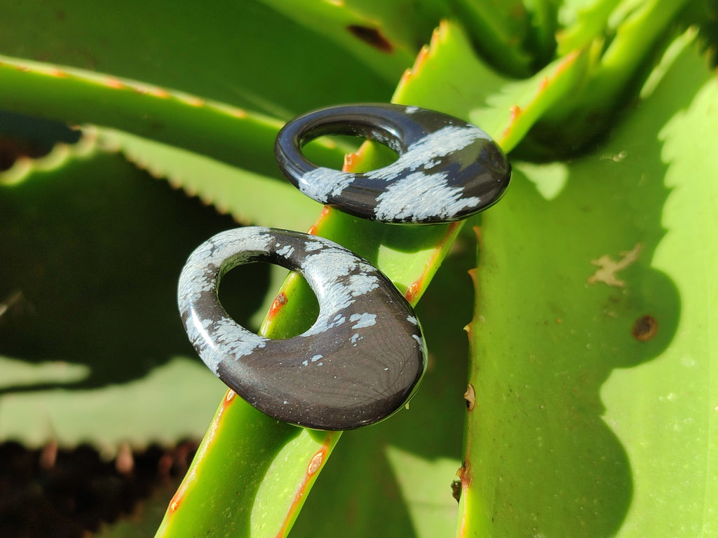 Polished Snowflake Obsidian Oval Pendants - Sold Per Item - From Mexico - Toprock Gemstones and Minerals 