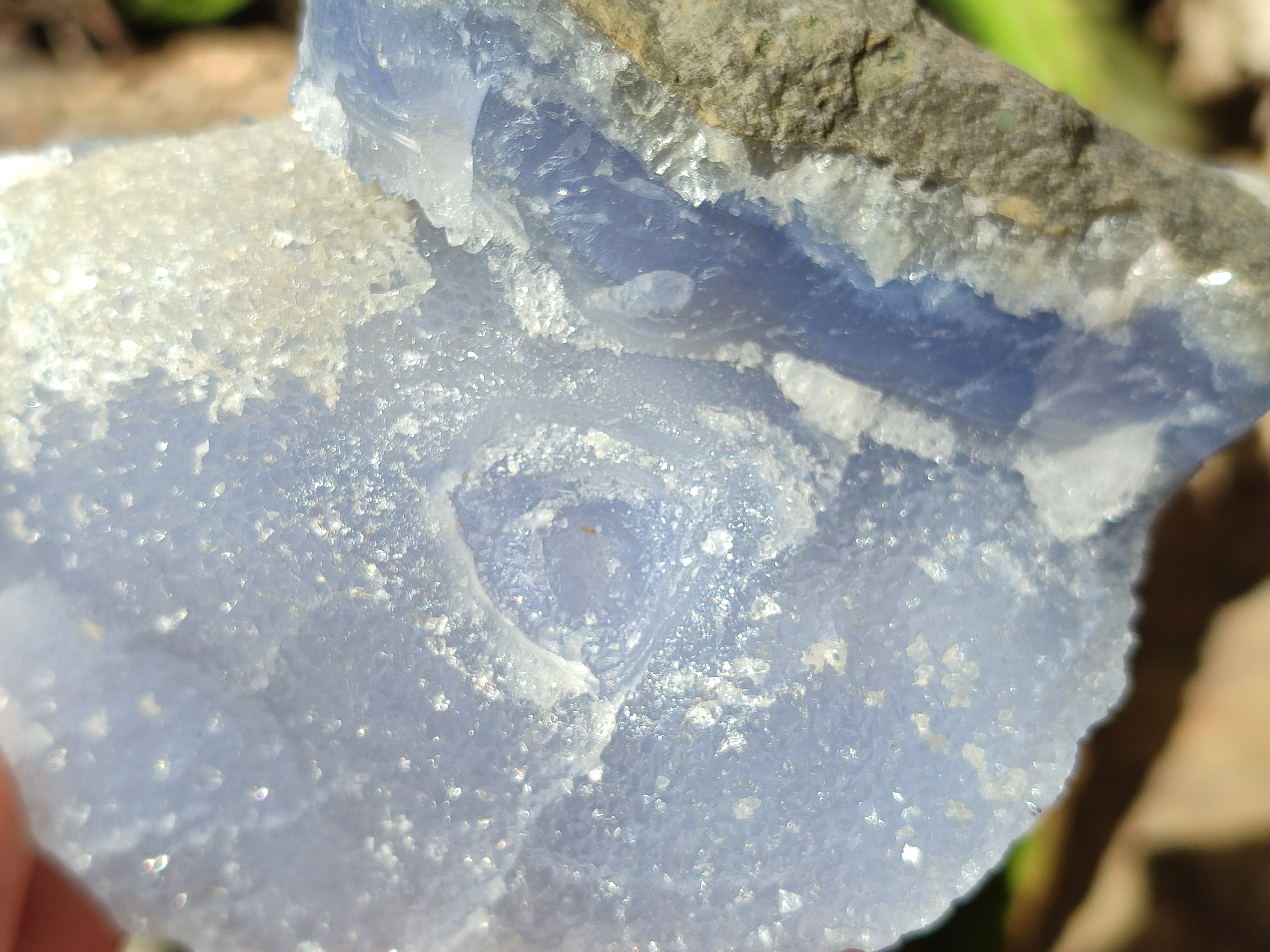 Natural Blue Lace Agate Geode Specimens x 2 From Nsanje, Malawi - Toprock Gemstones and Minerals 