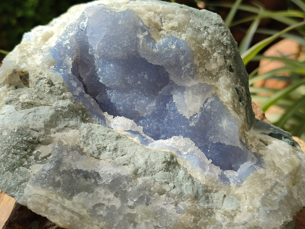 Natural Blue Lace Agate Geode Specimens x 2 From Nsanje, Malawi - Toprock Gemstones and Minerals 
