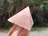 Polished Rose Quartz Pyramids x 3 From Madagascar