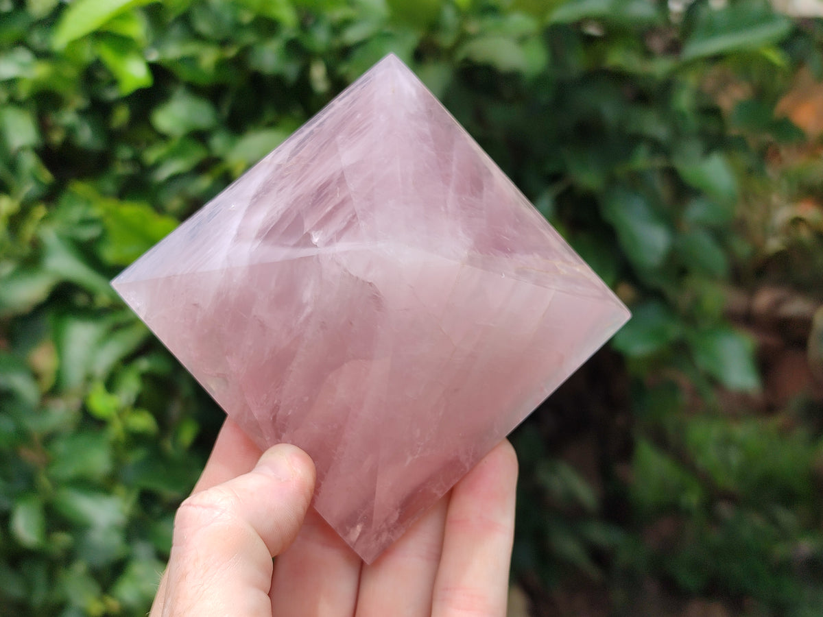 Polished Rose Quartz Pyramids x 3 From Madagascar - Toprock Gemstones and Minerals 