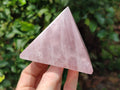 Polished Rose Quartz Pyramids x 3 From Madagascar - Toprock Gemstones and Minerals 