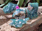 Polished On One Side Emerald Mtorolite Plates x 4 From Mutorashanga, Zimbabwe - Toprock Gemstones and Minerals 