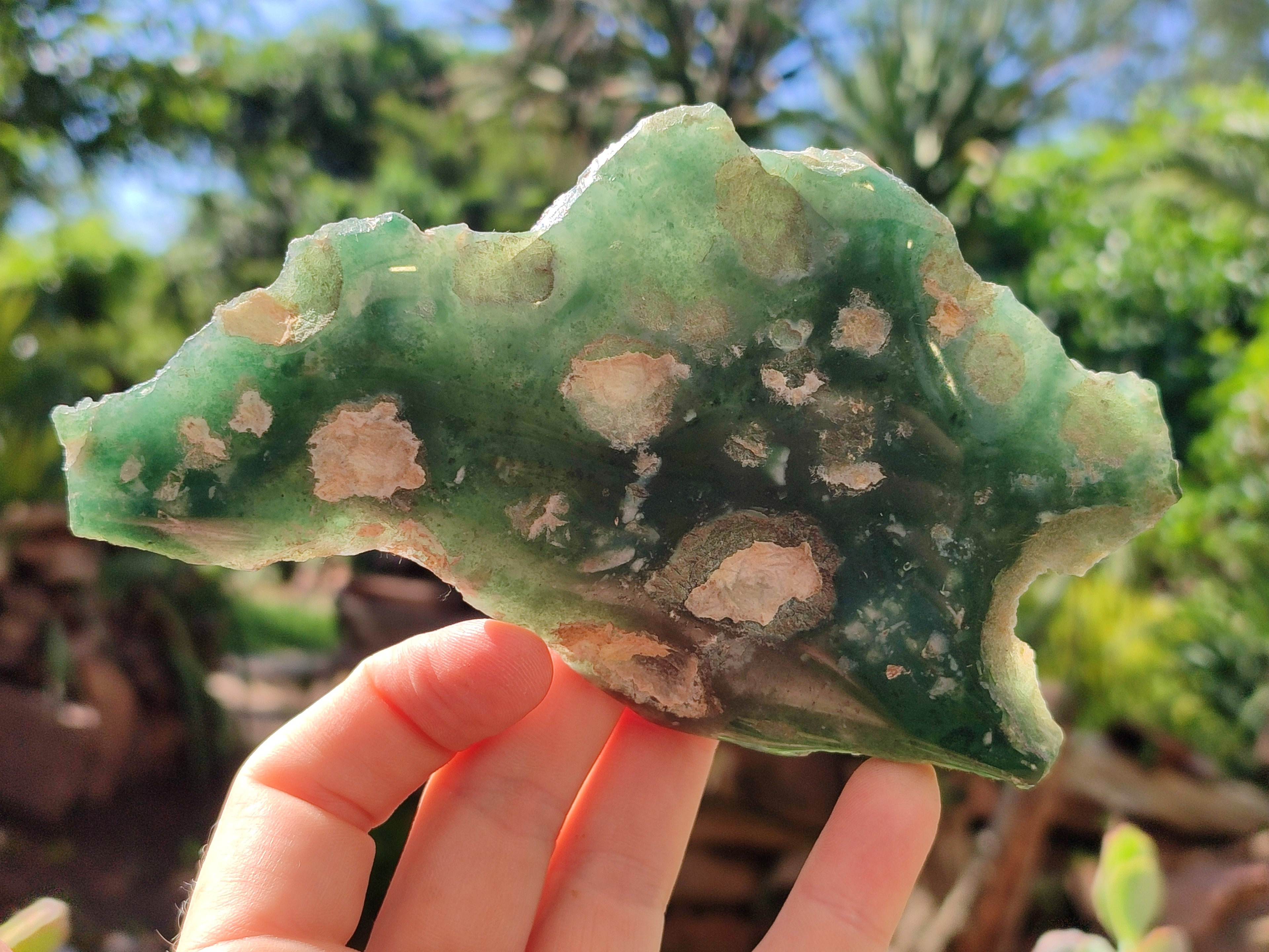 Polished On One Side Emerald Mtorolite Plates x 4 From Mutorashanga, Zimbabwe - Toprock Gemstones and Minerals 