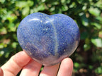 Polished Lazulite Gemstone Hearts  x 6 From Madagascar - Toprock Gemstones and Minerals 
