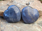 Polished Lazulite Gemstone Hearts  x 6 From Madagascar - Toprock Gemstones and Minerals 