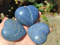 Polished Lazulite Gemstone Hearts  x 6 From Madagascar - Toprock Gemstones and Minerals 