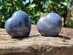 Polished Lazulite Gemstone Hearts  x 6 From Madagascar - Toprock Gemstones and Minerals 