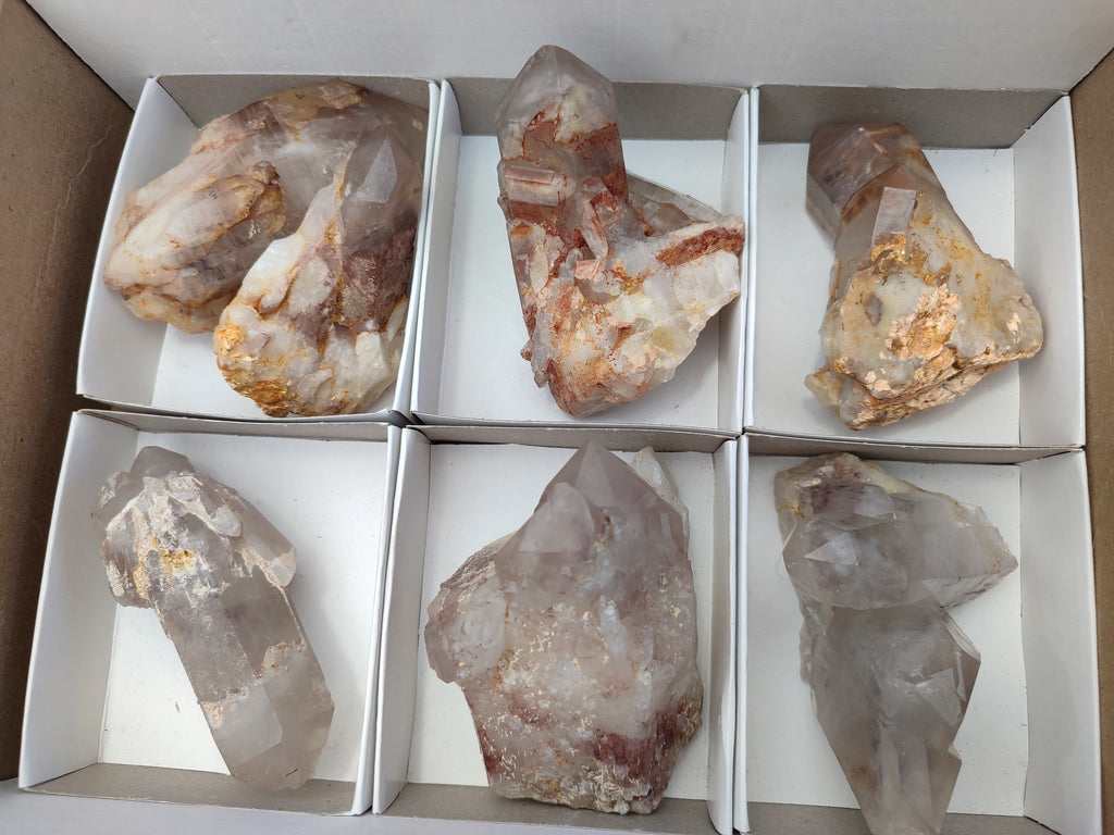 Natural Red Hematoid Quartz Clusters x 7 From Karoi, Zimbabwe - Toprock Gemstones and Minerals 