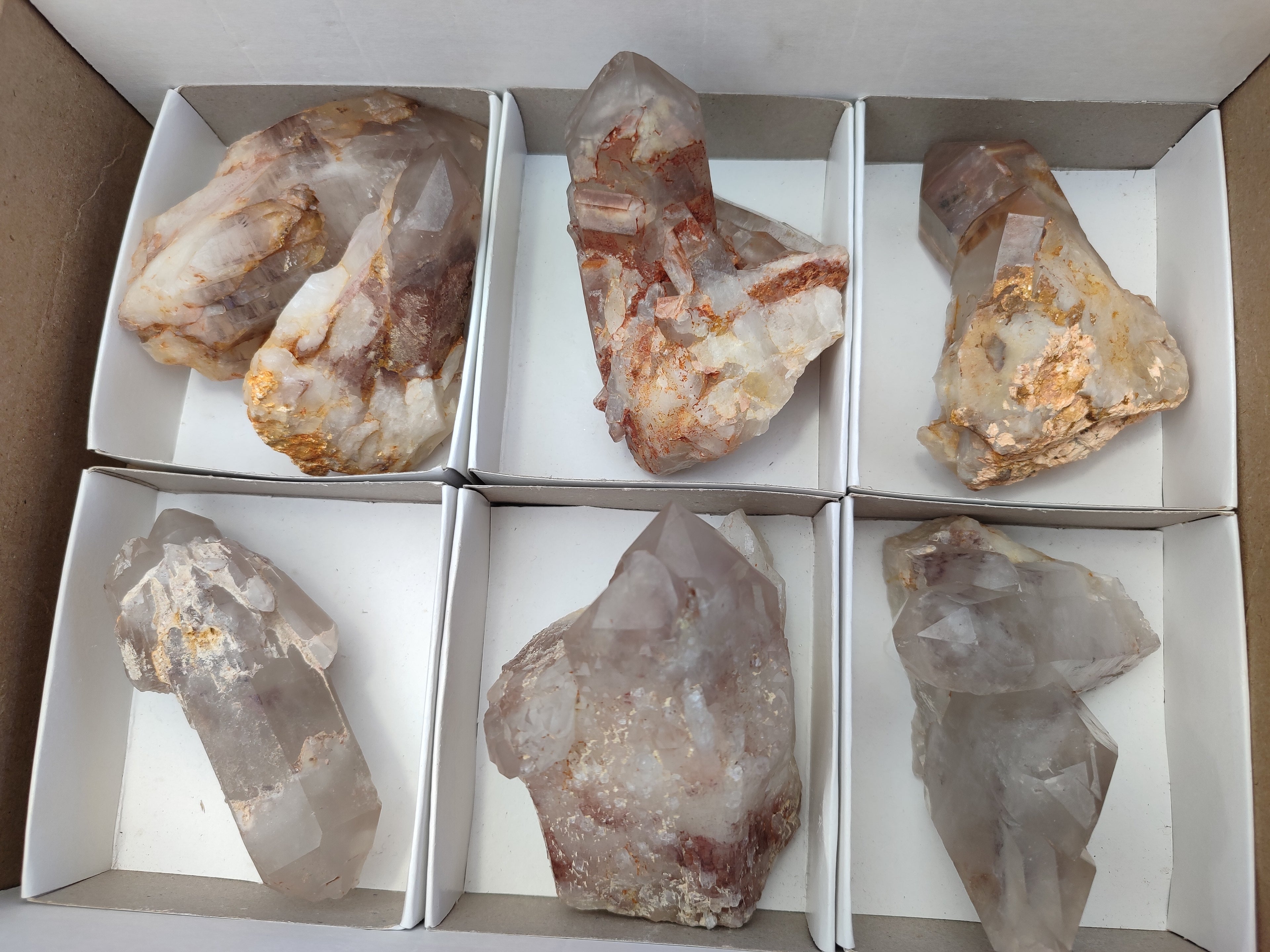 Natural Red Hematoid Quartz Clusters x 7 From Karoi, Zimbabwe - Toprock Gemstones and Minerals 