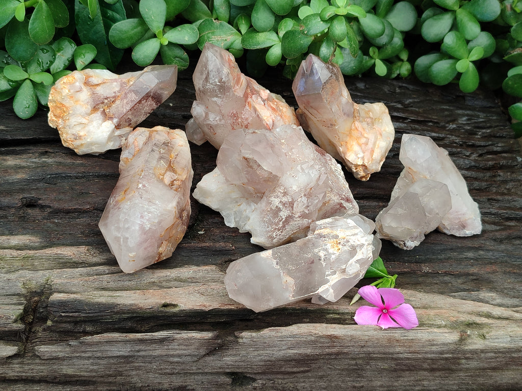 Natural Red Hematoid Quartz Clusters x 7 From Karoi, Zimbabwe - Toprock Gemstones and Minerals 