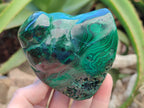 Polished Flower Banded Malachite Free Forms x 2 From Congo - Toprock Gemstones and Minerals 