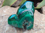Polished Flower Banded Malachite Free Forms x 2 From Congo - Toprock Gemstones and Minerals 