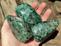 Polished Rare Emerald Mica In Matrix Standing Free Forms x 6 From Mutoko, Zimbabwe - Toprock Gemstones and Minerals 