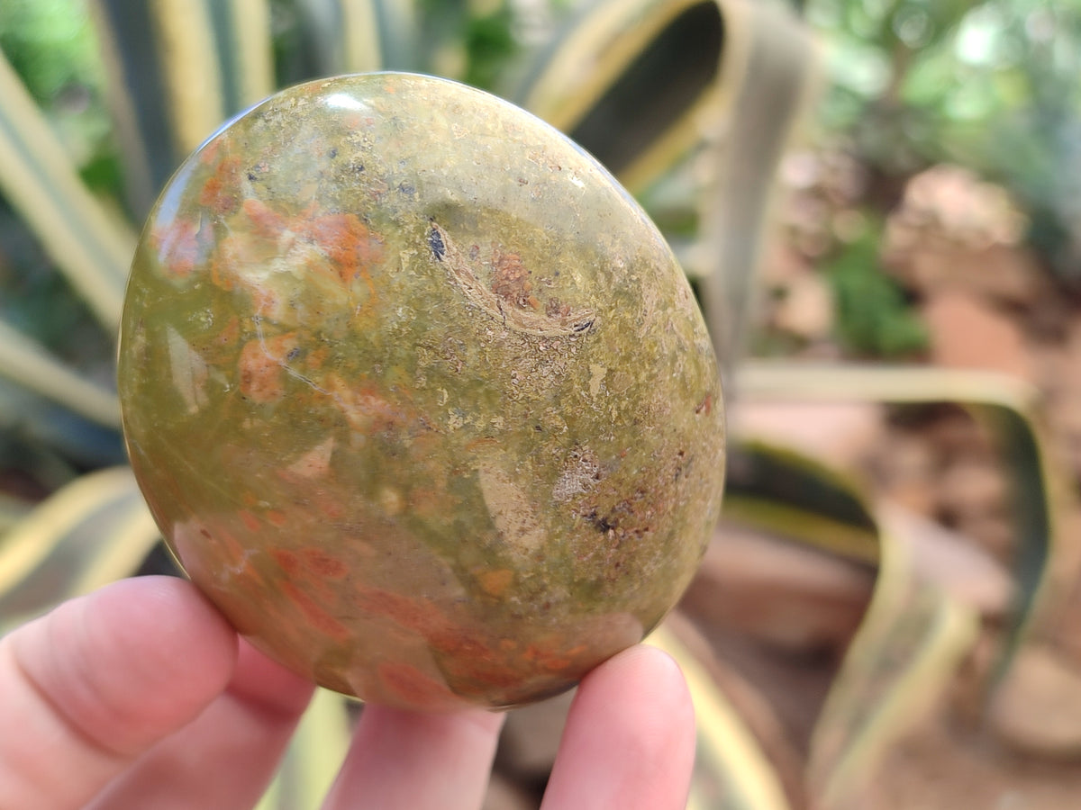 Polished Green Opal Palm Stones x 12 From Antsirabe, Madagascar - Toprock Gemstones and Minerals 