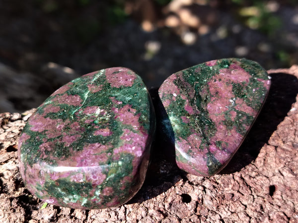Polished Ruby Corundum In Chrome Verdite Free Forms x 12 From Zimbabwe - Toprock Gemstones and Minerals 