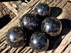 Polished Rare Iolite Spheres with Pink Feldspar Spots x 5 From Madagascar - Toprock Gemstones and Minerals 