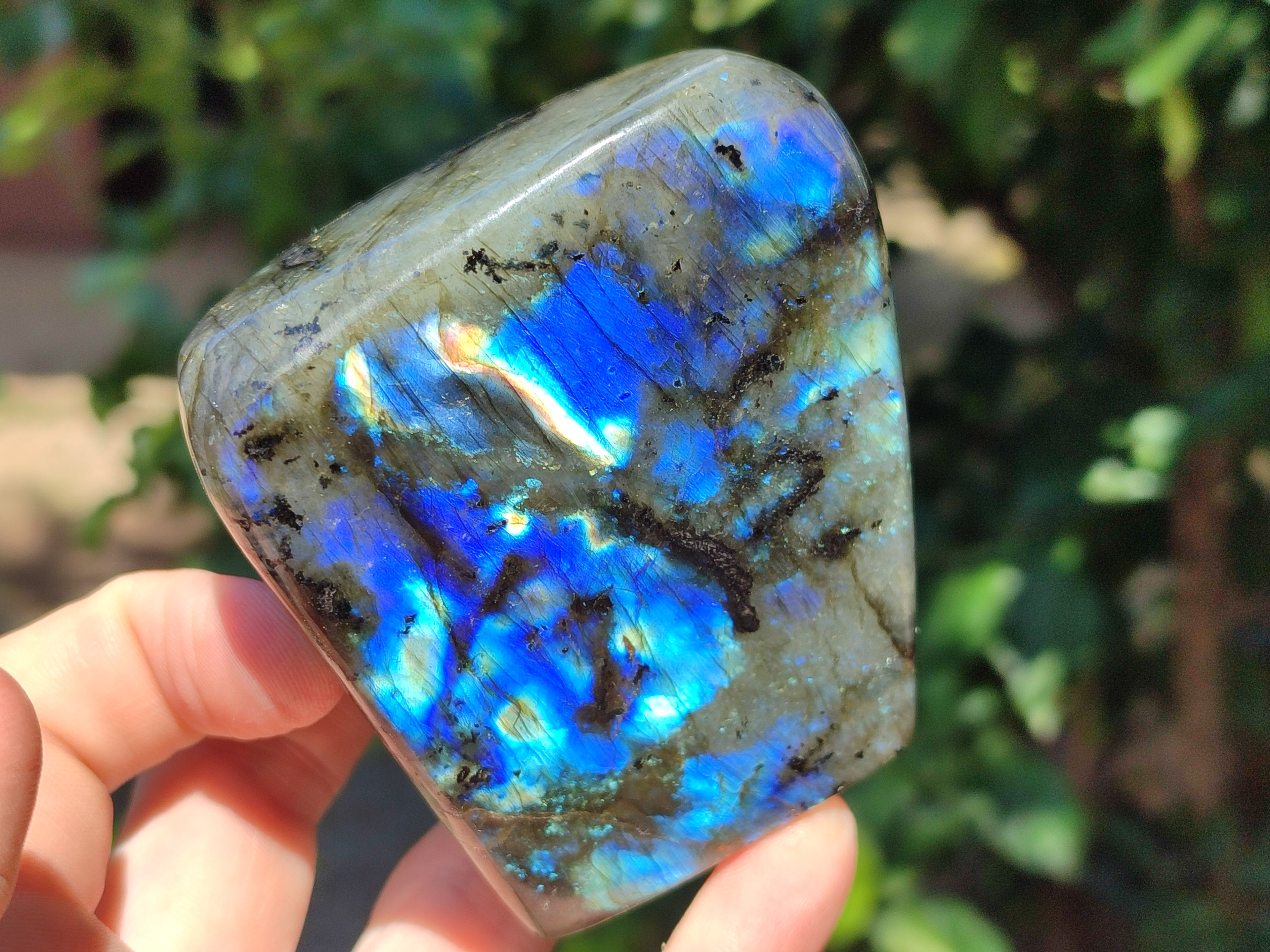 Polished Labradorite Standing Free Forms x 3 From Tulear, Madagascar - Toprock Gemstones and Minerals 