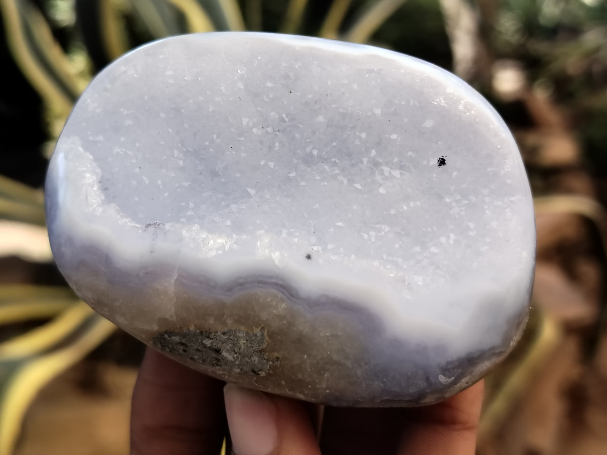 Polished Blue Lace Agate Geodes x 6 From Nsanje, Malawi - Toprock Gemstones and Minerals 