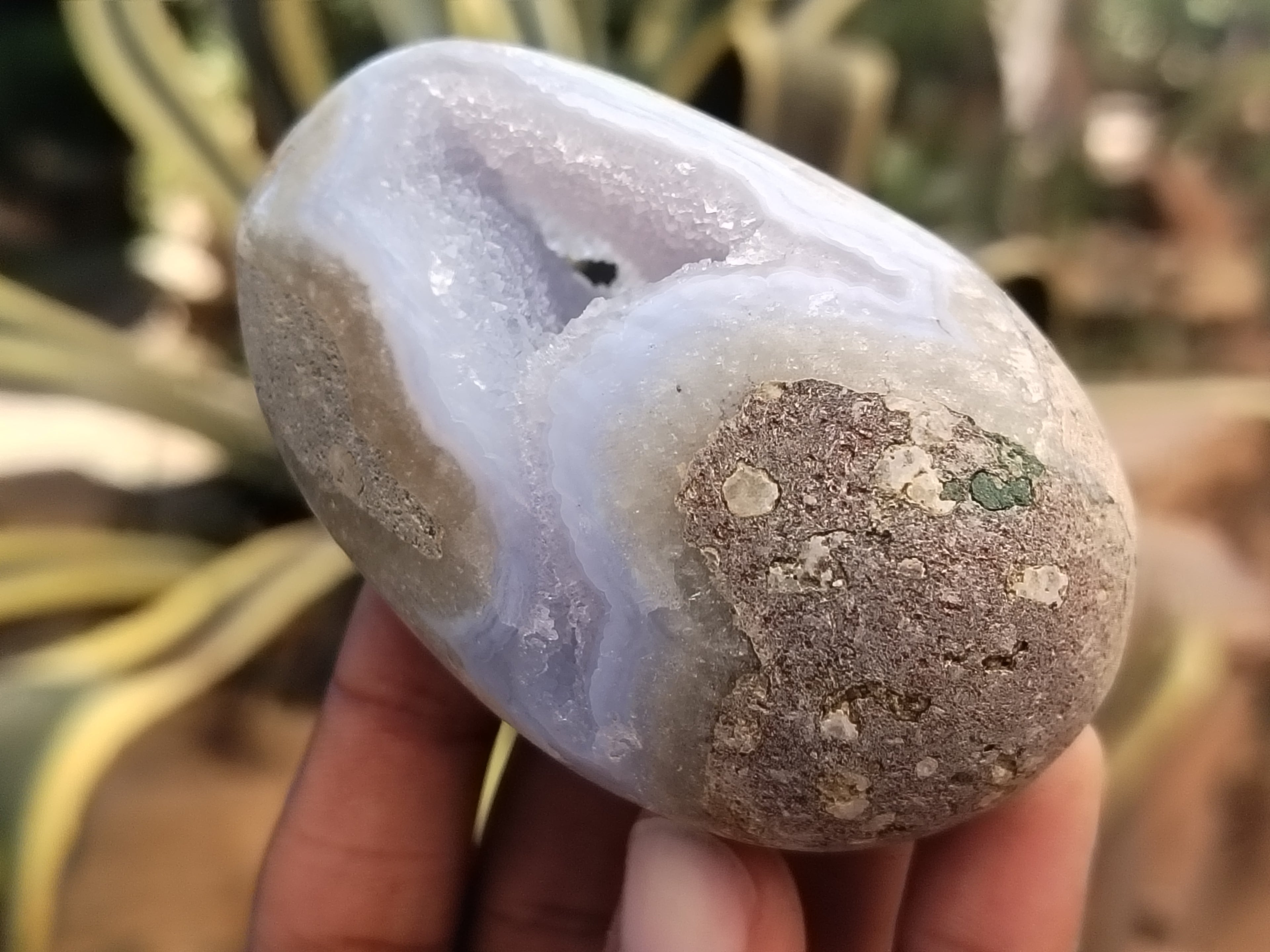 Polished Blue Lace Agate Geodes x 6 From Nsanje, Malawi - Toprock Gemstones and Minerals 