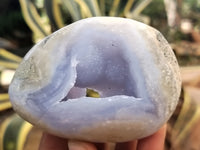 Polished Blue Lace Agate Geodes x 6 From Nsanje, Malawi - Toprock Gemstones and Minerals 