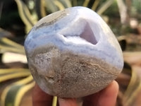 Polished Blue Lace Agate Geodes x 6 From Nsanje, Malawi - Toprock Gemstones and Minerals 
