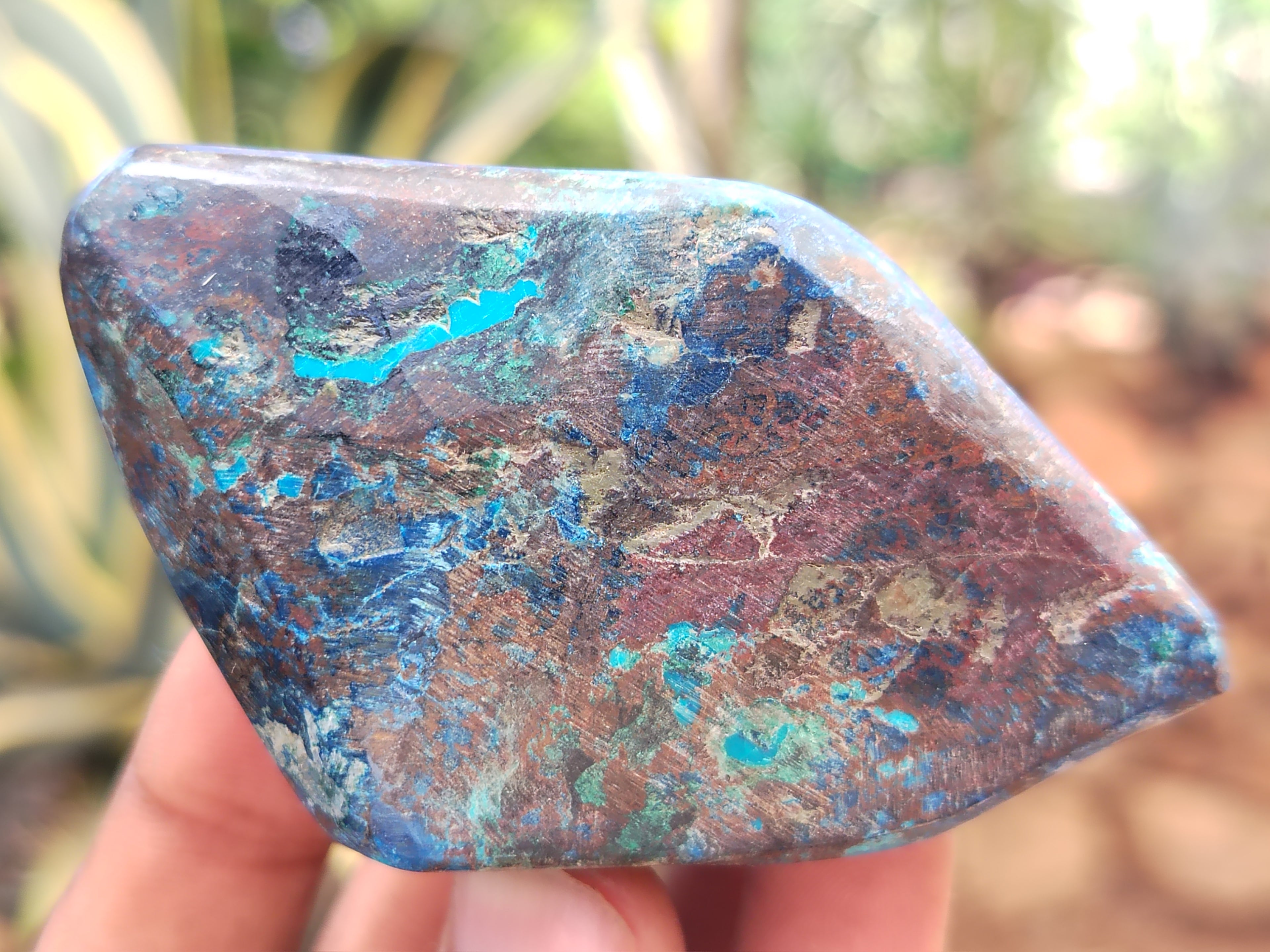 Polished Shattuckite with Azurite and Chrysocolla Free Forms x 12 From Congo - Toprock Gemstones and Minerals 