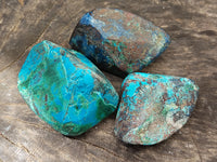 Polished Shattuckite with Azurite and Chrysocolla Free Forms x 12 From Congo - Toprock Gemstones and Minerals 