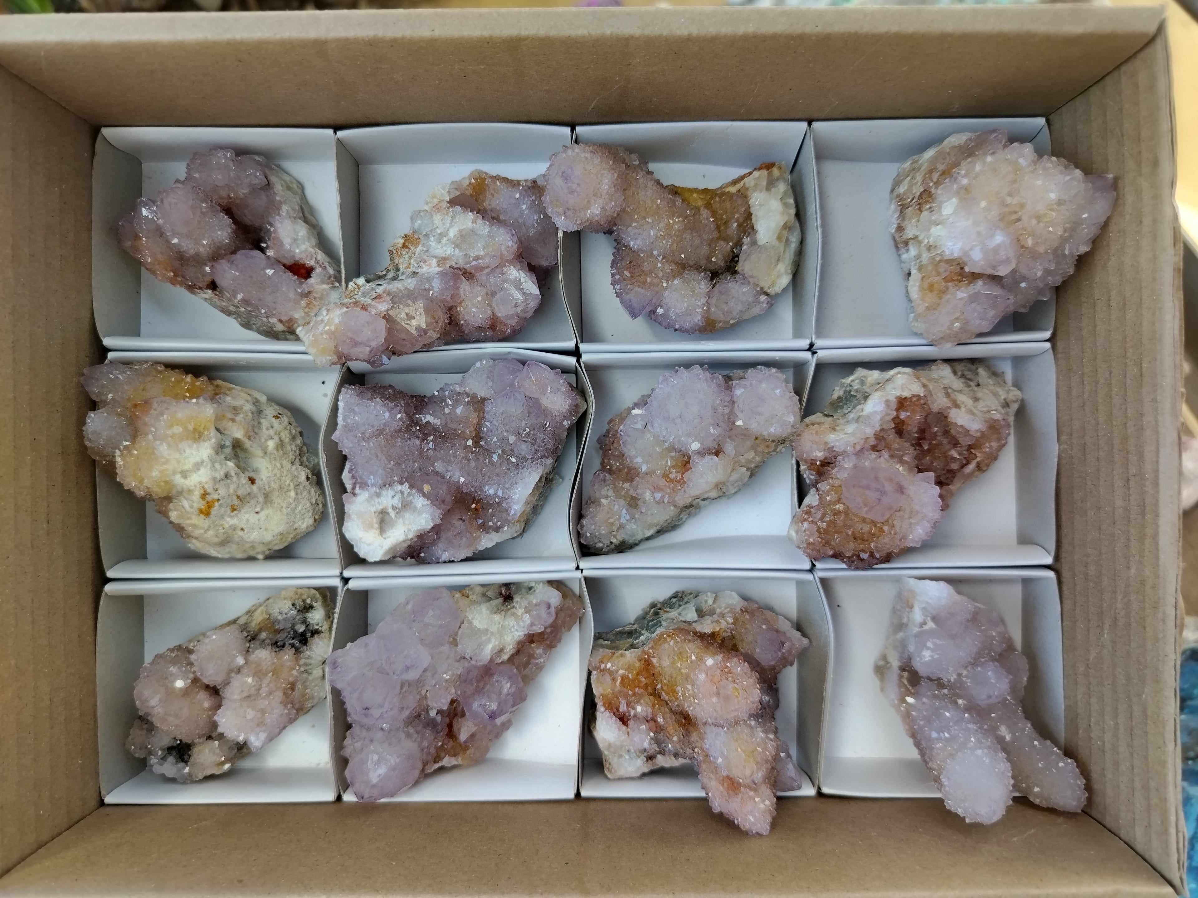 Natural Ametrine and Amethyst Spirit Quartz Clusters x 12 From South Africa - Toprock Gemstones and Minerals 