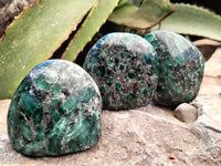 Polished Emerald Mica In Matrix Standing Free Forms x 6 From Mutoko, Zimbabwe - Toprock Gemstones and Minerals 