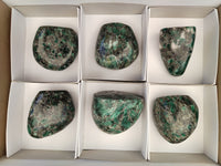 Polished Emerald Mica In Matrix Standing Free Forms x 6 From Mutoko, Zimbabwe - Toprock Gemstones and Minerals 