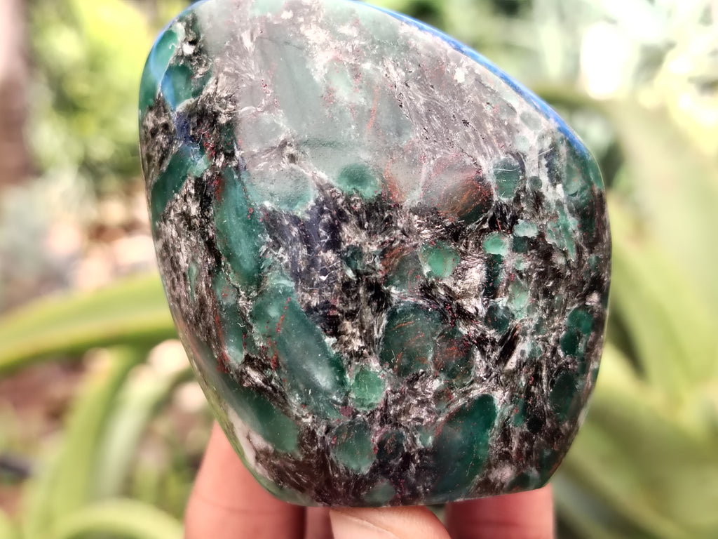 Polished Emerald Mica In Matrix Standing Free Forms x 6 From Mutoko, Zimbabwe - Toprock Gemstones and Minerals 
