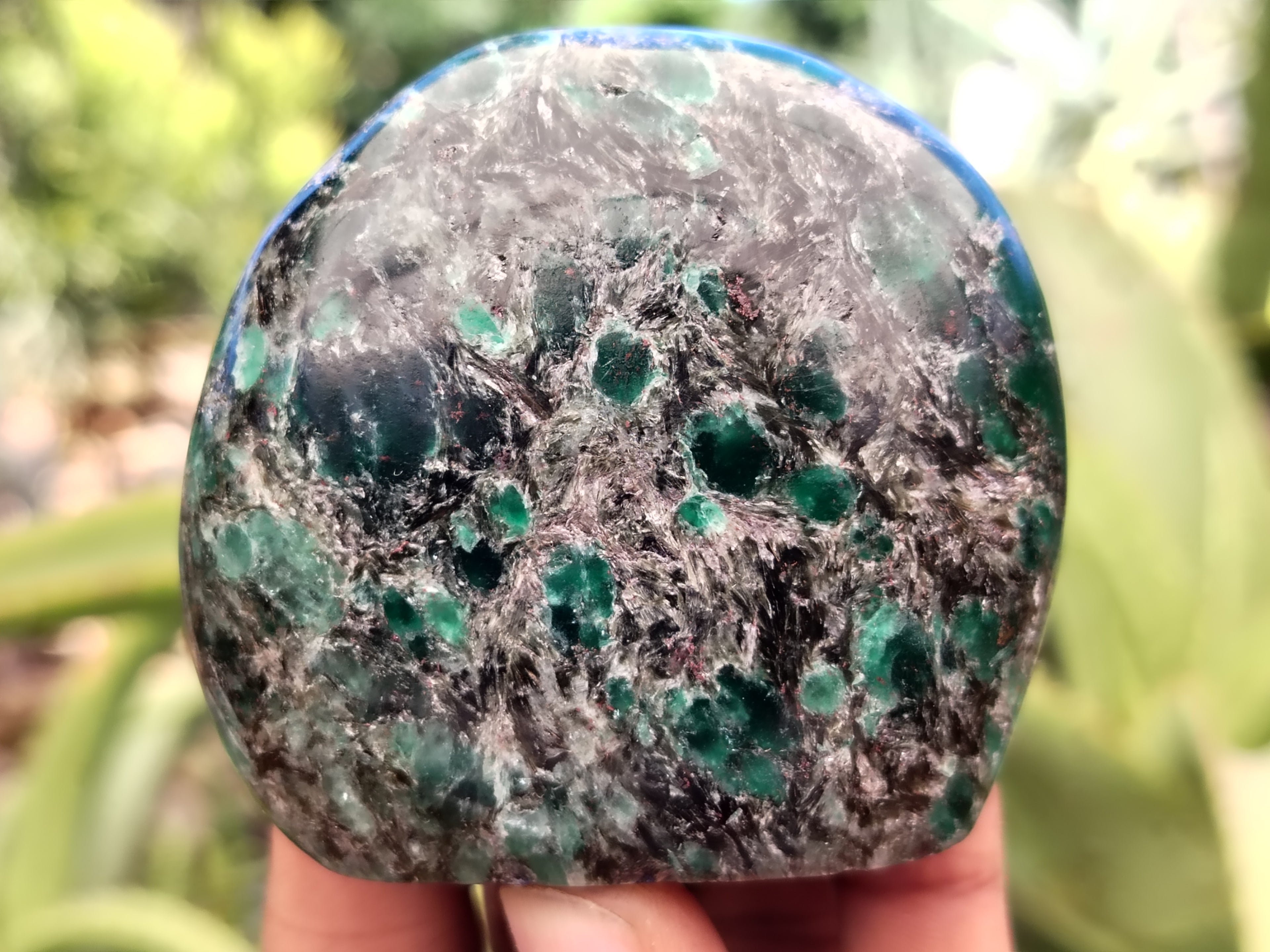 Polished Emerald Mica In Matrix Standing Free Forms x 6 From Mutoko, Zimbabwe - Toprock Gemstones and Minerals 